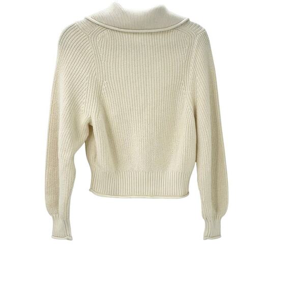 J. Crew Ribbed Cotton Button-Collar Sweater Long Sleeve Linen Size XS NWT - Picture 5 of 10